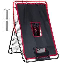 VEVOR Baseball- und Softball-Rebounder-Netz, 3,5 x 4,5 Fuß 2-in-1 Switch Hitter Pitch Trainer, PitchBack Baseball Pitching Return Trainer Nest, Bounce Back Net für Feld-/Wurfübungen