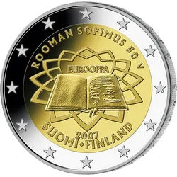 2 Euro Gedenkmünze "50 Jahre Römische Verträge" 2007 aus Finnland
