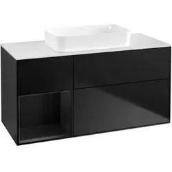 V&B Waschtischunterschrank Finion 120x60 cm, Reg li bla m Lac, bla m Lac