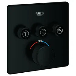 GROHE Thermostat Grohtherm SmartControl, 29126 eckig FMS 3 Absperrven. matt black, 291262430 291262430