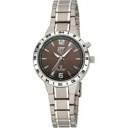 ETT Funkuhr Titan Basic ELT-11446-21M, Armbanduhr, Damenuhr, Solar, Titan grau