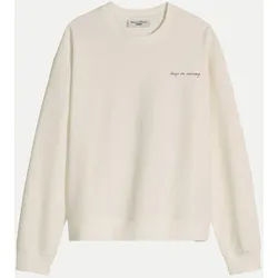 Sweatshirt, LSL, Front And Back Pri Weiß S