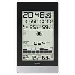 technoline WS 9050 Wetterstation (inklusive Außensender, Wettervorhersage mit Frostalarm und Wohlfühlindikator) schwarz