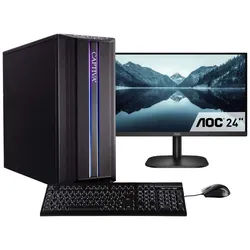CAPTIVA Gaming-PC-Komplettsystem "Advanced Gaming R69-326 TFT Bundle", Energieeffizienz: E (A-G), schwarz, Microsoft Windows 11 Home (64 Bit), 16 GB RAM 1.000 GB SSD, Computer_Komplettsysteme