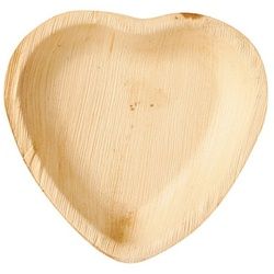 PAPSTAR Einwegschale 100 Stück Palmblatt Schalen Herzform pure 15,5 x 3 cm