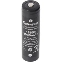 Keeppower IMR18650 Akku 2900mAh, Abmessungen 66,5 x 18,25mm