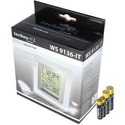 Premium Wetter Station WS 9136-IT mit Außensensor, inklusive 2x AA Mignon und 2x AAA Batterien