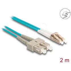 DELOCK 87911 - Kabel LWL, LC Duplex, / SC Duplex, Multimode, OM3, 50/125 μm, 2
