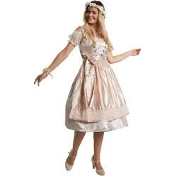 dressforfun Dirndl Frauenkostüm Midi-Dirndl Traunstein Modell 2 beige|rosa XL