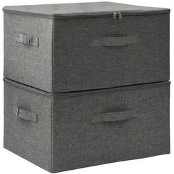 vidaXL Aufbewahrungsbox, Ordnungsboxen 2 Stk. Stoff 43x34x23 cm Anthrazit