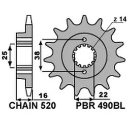 PBR Standard-Stahlkettenrad 490BL - 520