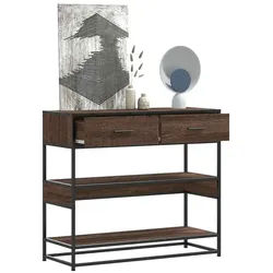 vidaXL Konsolentisch NA Konsolentisch Braun Eichen-Optik 90x35x80 cm Spanplatte braun