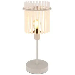 GLOBO LIGHTING Tischleuchte, Leuchtmittel nicht inklusive, Tischlampe Nachttischleuchte Beige Glasstäbe satiniert H 37,5 cm
