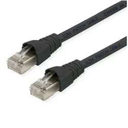 Telegärtner Patchkabel S/FTP, Cat.6A LAN-Kabel, RJ-45 Männlich (Stecker), RJ-45 Männlich (Stecker) (2000.0 cm), LSOH, 100009135 schwarz