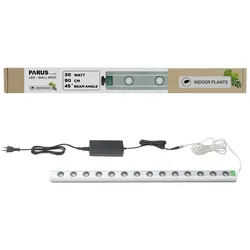 PARUS Pflanzenlampe Indoor plants, Leuchtmittel für Pflanzen, Grow White Spektrum, Parus by Venso Wall Spot 90cm, Abstrahlwinkel 45°, LED Wachstumslampe silberfarben