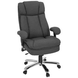 Mid.you Chefsessel , Dunkelgrau , Textil , Drehkreuz , 76x123x81 cm , Wippmechanik mit Härtegradeinstellung , Büromöbel, Bürostühle, Chefsessel
