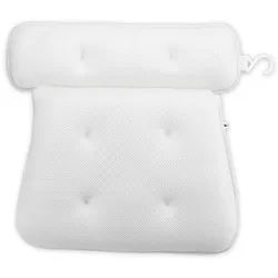 Intirilife Wannenkissen in WEISS - 36 x 38 cm - Spa Badewannen Kopfkissen aus wasserabweisendem Stoff