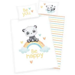 Baby Best Babybettwäsche Regenbogen Panda, Renforcé, 2 teilig, mit liebevollem Motiv bunt