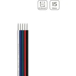 LED Kabel RGBW 5-polig - Querschnitt: 5x0,34mm2 / AWG22 - Länge: 15m