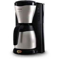 Philips Filterkaffeemaschine Gaia HD7546/20 Viva Collection, 1,2l Kaffeekanne, Papierfilter 1x4, mit Thermokanne, Tropfstopp und Abschaltfunktion, silber schwarz|silberfarben