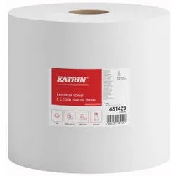 KATRIN Industrieputzrolle L 1000 Blatt, 2-lagig, Industriewischtücher für tägliche Trockenanforderungen in den meisten Bereichen, 1 Packung = 2 Rollen à 1000 Blatt