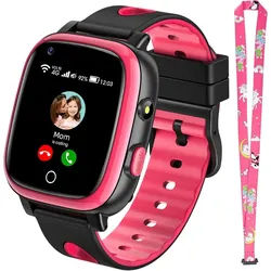 JoJoego T5PRO Smartwatch (2,5 cm, sim-karte), Kinder Smartwatch mit Videoanrufen Ortung Sicherheit rot