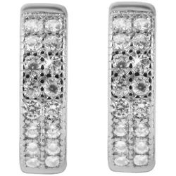 Adelia ́s Klappcreolen Damen Ohrringe – Klappcreole aus 925 Silber mit Zirkonia, Zum Verschenken – ideal zum Valentinstag silberfarben