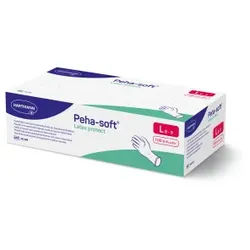 Peha-soft® Latex protect Untersuchungshandschuh, puderfrei, Unsteriler Einmalhandschuh aus weichem Naturkautschuklatex, 1 Packung = 100 Stück, Größe L