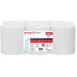 Papernet Defend Tech Autocut Handtuchrolle, 2-lagig, Praktische weiße Papierrolle aus Zellstoff, 1 Packung = 6 Rollen à 140 Meter