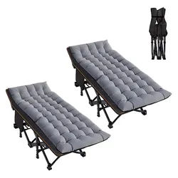 Divit Gartenliege 2x Klappbares Feldbett Gartenliege mit Auflage & Tragetasche bis 200 k