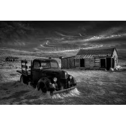 Fototapete PAPERMOON "Photo-Art ROB DARBY, KEIN GOLD MEHR", bunt, B:3,5m L:2,6m, Vlies, Tapeten