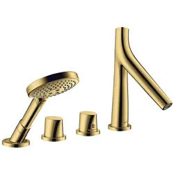 hansgrohe Wannenthermostat Axor Starck Organic 4-Loch Fliesenrandarmatur mit Thermostat