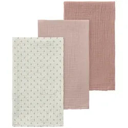 Lil' Atelier Multifunktionstuch NBNISLEYS 3PACK NAPPIES LIL NOOS, (Packung, 3-St), Baumwolle, Blumenmuster und dezenter Uni-Look im Set beige