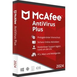 McAfee Antivirus Plus 2024 | Download + Produktschlüssel | 5 Geräte / 3 Jahre