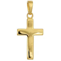 JOBO Kreuzanhänger Anhänger Kreuz, 925 Silber vergoldet goldfarben