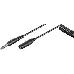 Goobay Kopfhörerverlängerung 6,35 mm, Spiral-Kabel - Klinke 6,35 mm Stecker (3-Pin, stereo) > Klinke 6,35 mm Buchse (3-Pin, stereo)