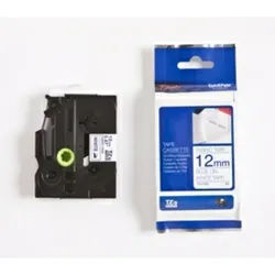 Original Brother TZEFA3 P-Touch Farbband Textilband blau auf weiss 12mm x 3m