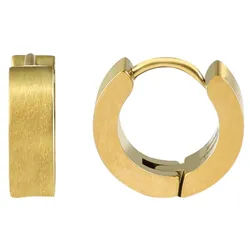 Adelia ́s Paar Creolen Unisex Ohrringe – Creole aus Edelstahl, Ideal zum Verschenken – schlicht und stilvoll goldfarben