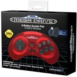 SEGA Mega Drive 2.4G Wireless - Crimson Red - Wireless Controller - MAC