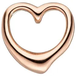 JOBO Herzanhänger Anhänger Herz, 925 Silber roségold vergoldet goldfarben