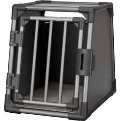TRIXIE Hundetransportbox Aluminium graphit Größe S (48 x 61 x 56 Centimeter)