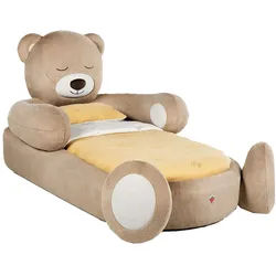 Möbel-Zeit Kinderbett Teddy inklusive Matratze - Kuschelbett mit Rausfallschutz, inkl. Matratze