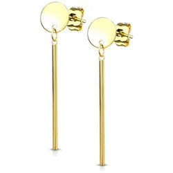 Order & Smile Schmuck Paar Ohrhänger Stab Ohrringe: Runde Ohrstecker Ohrhänger aus Edelstahl