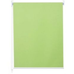 Seitenzugrollo MCW-D52-60x230, MCW, abdunkelnd, verschraubt, Wand- oder Deckenmontage, Bohrmontage, blickdicht, Thermobarriere, Stufenlose Bedienung, Kettenzug inkl. Kindersicherung grün