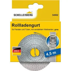 SCHELLENBERG Rollladengurt Maxi, 23 mm, 4,5 m Länge, Gurtband erhältlich in unterschiedlichen Farben grau