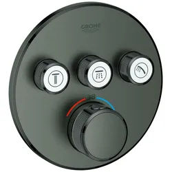 GROHE Thermostat Grohtherm SmartControl 29121 FMS rund 3 ASV hard graphite geb., 29121AL0 29121AL0