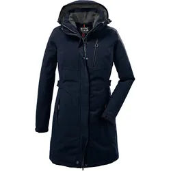 Parka KILLTEC "KOW 165 WMN PRK", Damen, Gr. 42, blau (navy), Obermaterial: 100% Polyester.Futter: 100% Polyester.Füllung: 100% Polyester, Jacken Parka, Wasser- und winddichter Parka mit Teddyfleece und abnehmbarer Kapuze