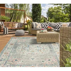 Teppich THE CARPET "Palma", grau, B:140cm H:4mm L:200cm, Polypropylen, Teppiche, Teppich, Outdoor moderner robuster In und Outdoor Teppich
