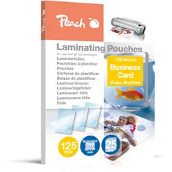 Peach Laminierfolie 60x90mm Business Card | 125 mic | 25 St. | glänzend | geeignet für alle Laminiergeräte | PPR525-08