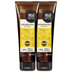 Hello Nature Duschgel Duschbad Herren Damen Shower Gel Waschmittel mit Marula Öl Bio Vegan, 2-tlg., Duschgel, Hautpflege, Waschgel, Hello Nature